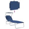 vidaXL Sonnenliege 2-Person 2 pcs Blau 58 x 188 x 77cm Stoff