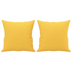 vidaXL Zierkissen 2 Stk. Hellgelb 40x40 cm Stoff