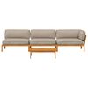 vidaXL Sofa Set mit Kissen Uni 4 pcs Taupe Massivholz Akazie