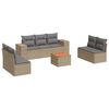 vidaXL 8-tlg. Garten-Sofagarnitur mit Kissen Beige Poly Rattan