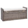 vidaXL Sitzbank mit Stauraum mit Kissen Grau 110 x 40 x 50 cm Rattan