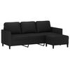 vidaXL 3-Sitzer-Sofa mit Hocker Schwarz 180 cm Kunstleder