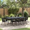vidaXL Garten Essgruppe 9 pcs Schwarz Poly Rattan