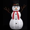 vidaXL LED-Schneemann Weihnachtsfigur Luxus-Stoff 90 cm