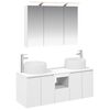vidaXL Badezimmerschrank-Set 4 pcs Wei&szlig; Holzwerkstoff