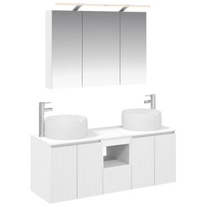 vidaXL Badezimmerschrank-Set 4 pcs Wei&szlig; Holzwerkstoff