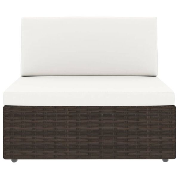 vidaXL 14-tlg. Garten-Lounge-Set mit Kissen Braun Poly Rattan