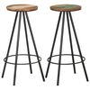 vidaXL Barhocker 2 Stk. Massives Altholz