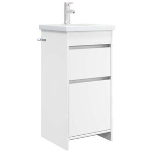 vidaXL Badezimmerschrank mit Waschbecken Wei&szlig; 42 x 40 x 84,5 cm