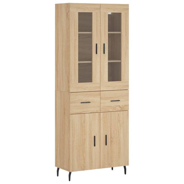 vidaXL Highboard Sonoma-Eiche 69,5x34x180 cm Holzwerkstoff
