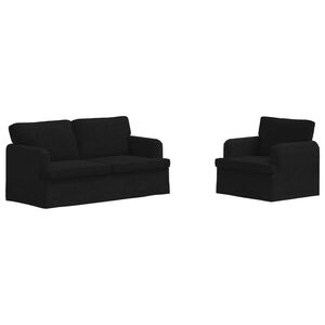vidaXL Sofa 2 pcs Schwarz