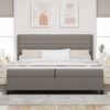 vidaXL Boxspringbett mit Matratze Taupe 200 x 200 cm Stoff