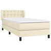 vidaXL Boxspringbett mit Matratze Creme 90x200 cm Kunstleder