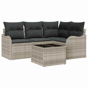 vidaXL Gartensofa-set Hellgrau Poly-Rattan