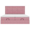 vidaXL Ottoman-Bett mit Matratzen Rosa 200x200 cm Samt