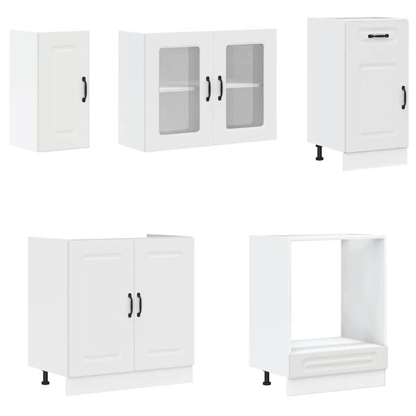 vidaXL 8-tlg. K&uuml;chenschrank-Set Kalmar Wei&szlig; Holzwerkstoff