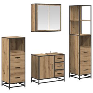 vidaXL Badezimmerm&ouml;bel-Set 4 stk. Artisan-Eiche 65 x 33 x 60 cm