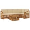 vidaXL Sofagarnituren 6 pcs Natur und Beige Massivholz Akazie