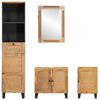 vidaXL Badezimmer Sets mit Schubladen mit Regal Natur Massivholz Mango