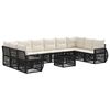 vidaXL Gartensofa-set 11 stk. Schwarz und Cremewei&szlig; Poly-Rattan