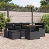 vidaXL Garten-Sofa-Set mit Speicher 7 pcs Schwarz Poly Rattan