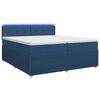 vidaXL Boxspringbett mit Matratze mit Kopfteil Blau 200 x 200 cm Stoff