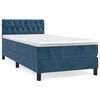vidaXL Boxspringbett mit Matratze Dunkelblau 90x190 cm Samt