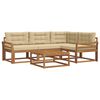 vidaXL Outdoor-Sofagarnitur mit Kissen 5 pcs Natur und Beige