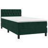vidaXL Boxspringbett mit Matratze Dunkelgr&uuml;n 100x200 cm Samt