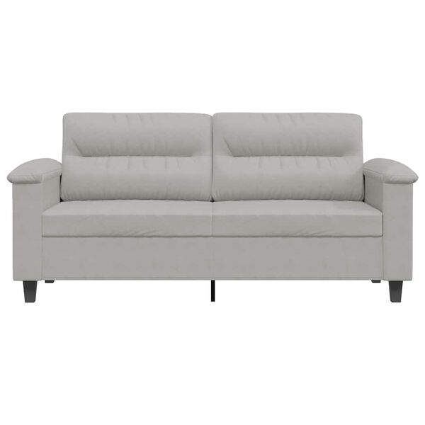 vidaXL 2-Sitzer-Sofa Hellgrau 140 cm Mikrofasergewebe
