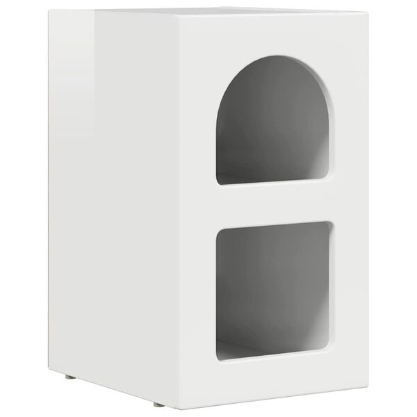 vidaXL Nachttisch Hochglanz Wei&szlig; 29,5 x 35 x 50 cm Holzwerkstoff