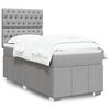 vidaXL Boxspringbett mit Matratze Hellgrau 80x200 cm Stoff