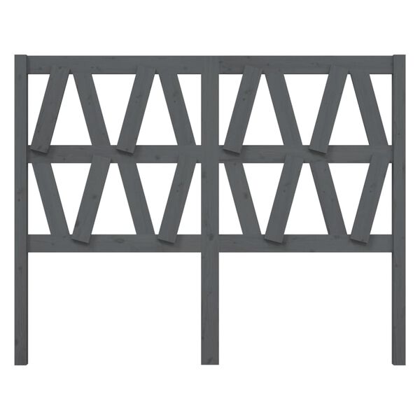 vidaXL Kopfteil Grau 126x4x100 cm Massivholz Kiefer