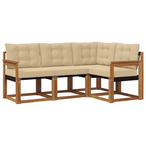 vidaXL Outdoor-Sofagarnitur 4 stk. 4-Sitzer Natur und Beige