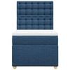 vidaXL Boxspringbett mit Matratze Blau 80x200 cm Stoff