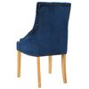 vidaXL Esszimmerstühle 2 Stk. Blau Eiche Massivholz und Samt