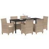 vidaXL Garten Essgruppe 7 pcs Beige Poly-Rattan