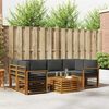 vidaXL Outdoor-Sofagarnitur mit Kissen 7 pcs Natur und Anthrazit