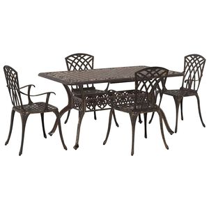vidaXL Garten Essgruppe 5 pcs Bronze Aluminium