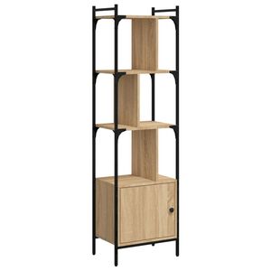 vidaXL B&uuml;cherregal mit T&uuml;r Sonoma-Eiche 44,5x30x154,5 cm Holzwerkstoff
