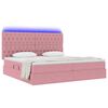 vidaXL Bett mit Stauraum und LED mit Matratze Rosa 200 x 200 cm Samt