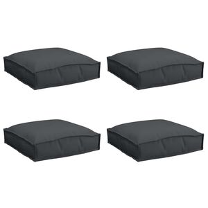 vidaXL Kissen 4 pcs Schwarz 40 x 40 x 8 cm Oxford-Stoff