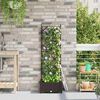 vidaXL Gartenpflanzer mit Gitter Grau 40 x 40 x 125,5 cm PP