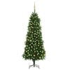 vidaXL K&uuml;nstlicher Weihnachtsbaum mit Beleuchtung Kugeln 240 cm Gr&uuml;n