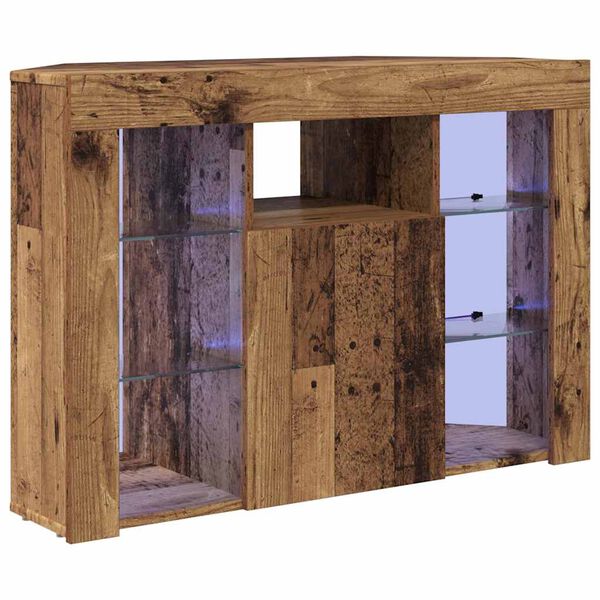 vidaXL Eck-LED-TV-Schrank Altholz 100x40x68cm Holzwerkstoff