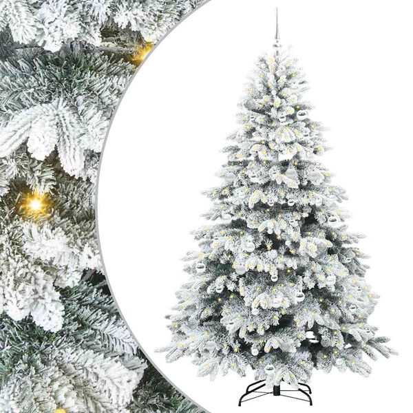 vidaXL K&uuml;nstlicher Weihnachtsbaum mit 300 LEDs Wei&szlig; 210 cm PE und PVC