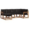 vidaXL Outdoor-Sofagarnitur mit Kissen 6 pcs Nat&uuml;rlich und Schwarz