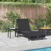 vidaXL Sonnenliege mit Tisch 2 pcs Schwarz 40 x 40 x 40,5 cm