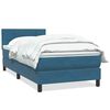 vidaXL Boxspringbett mit Matratze Dunkelblau 100x220 cm Samt