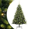 vidaXL K&uuml;nstlicher geflammter Weihnachtsbaum 150 LEDs Gr&uuml;n 150 cm